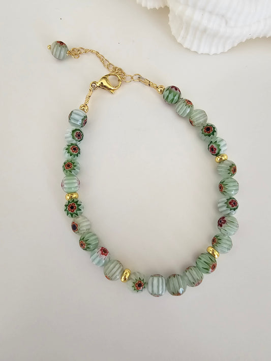 Green Millefiori Bracelet