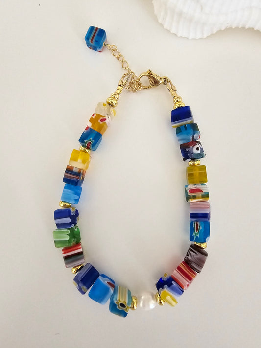 Cube Millefiori Bracelet