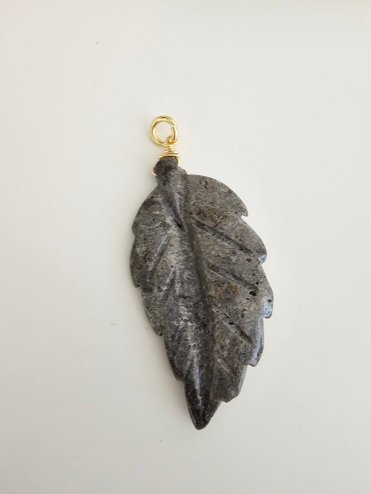 Hand Carved Black Leaf