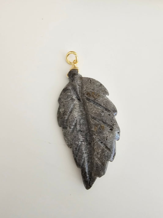 Hand Carved Black Leaf