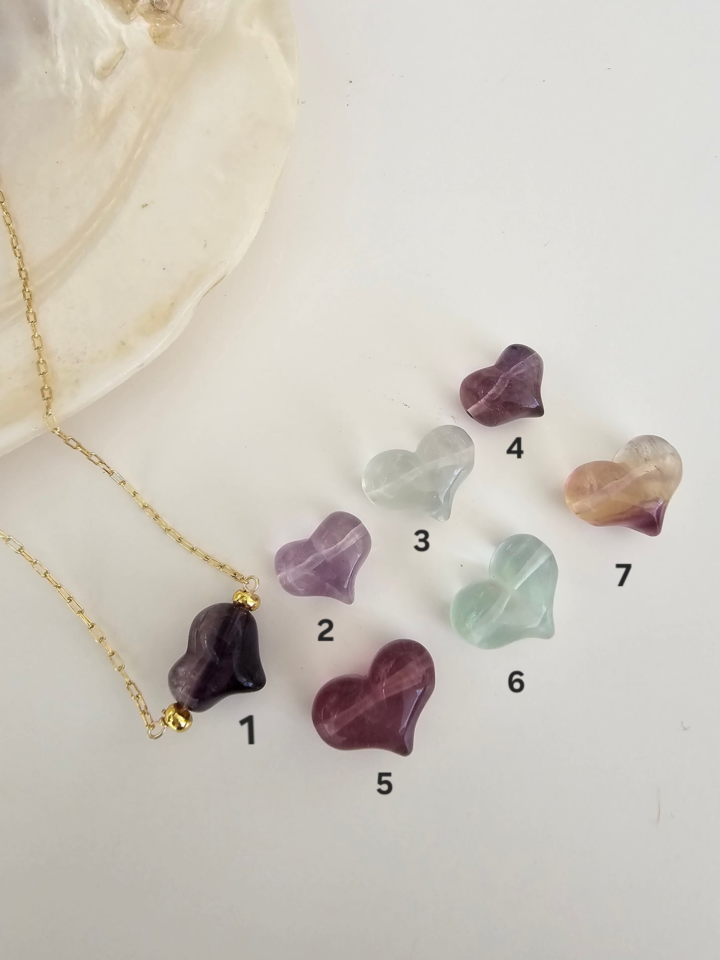 Fluorite Heart Chain