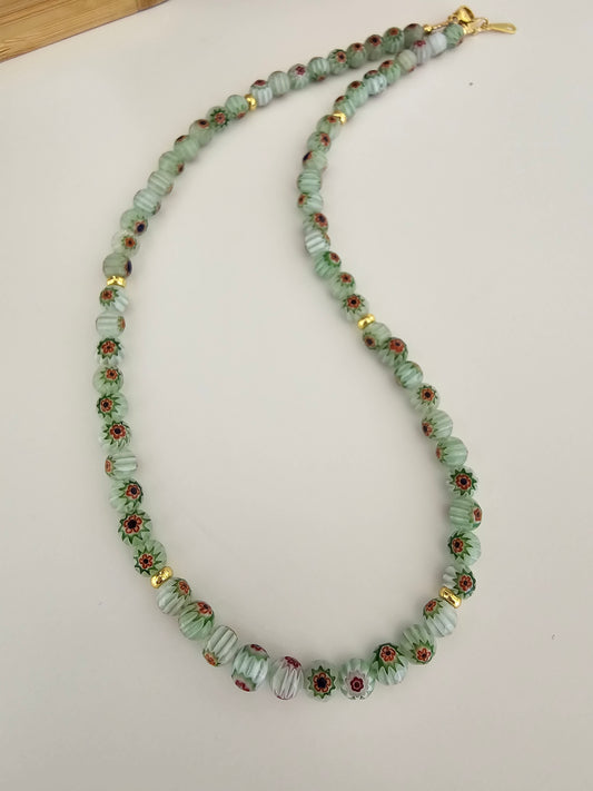 Green Millefiori Necklace